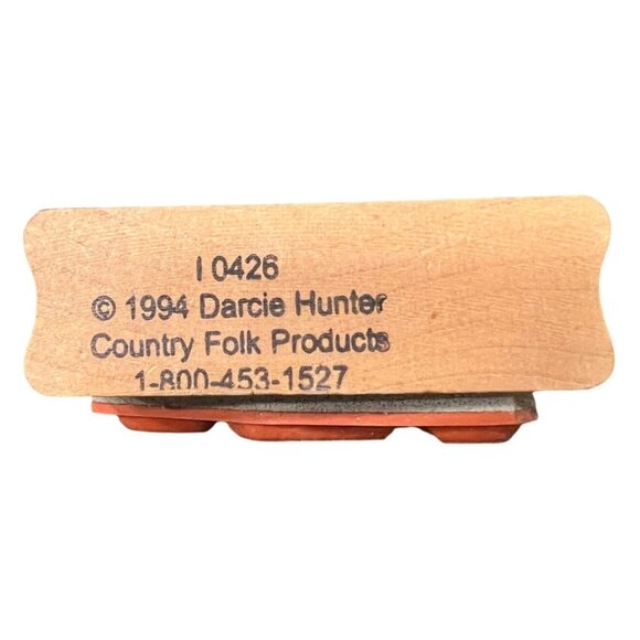 VTG Halloween Darcie Hunter 1994 "Whats Boo With You?" Wooden Rubber Stamp - Picture 3 of 4